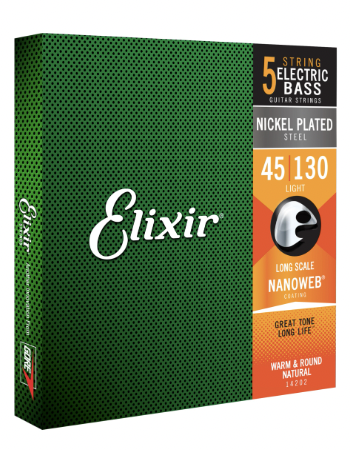 Cuerdas Bajo Elixir Nickel Plated Bajo 5 Cuerdas 45-130